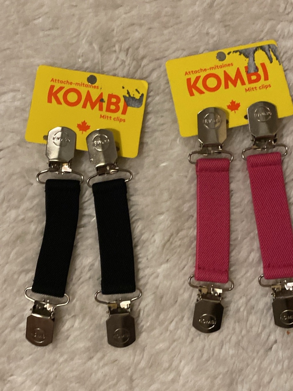 Kombi Kids Mitt Clips - Black and Pink